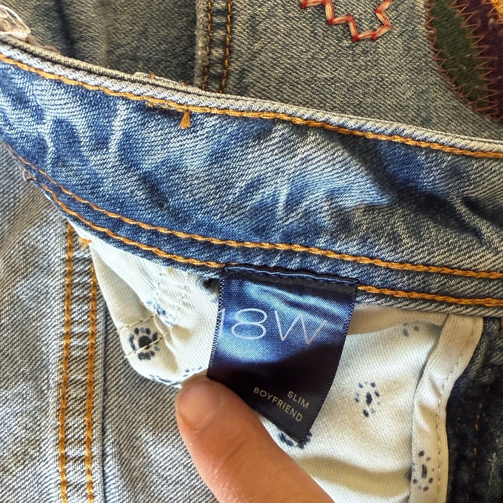 Anthropologie Embroidered Pilco Patchwork Jeans-great used condtion - Picture 5 of 5